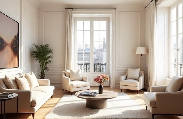Salon lumineux avec mobilier Atelier du Salon